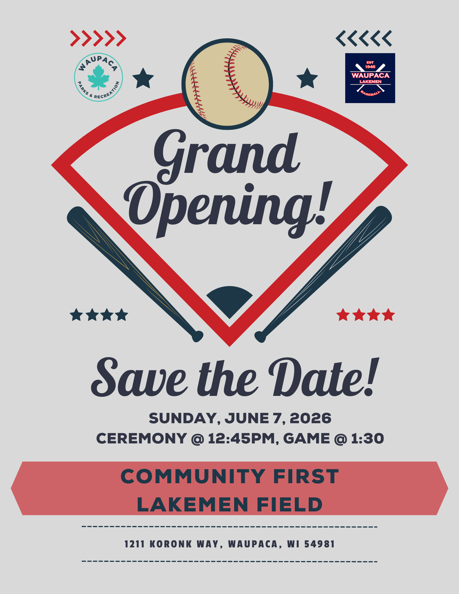 Grand Opening Community First Lakemen Field
